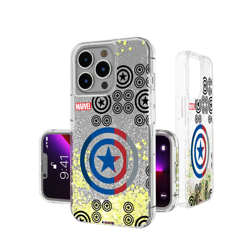 Marvel Avengers Captain America Sigil iPhone Glitter Phone Case for Apple iPhone