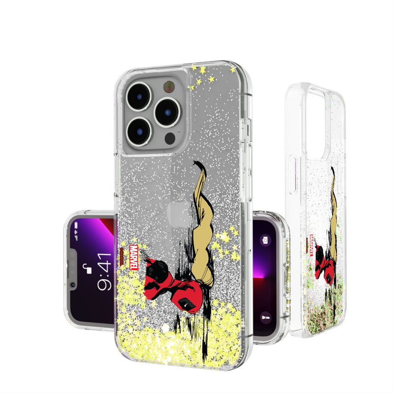 Marvel Ladypool Badge  iPhone Glitter Phone Case