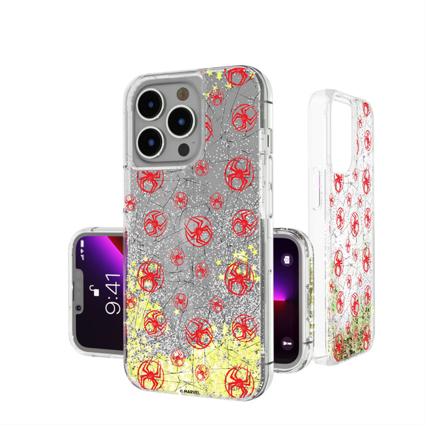 Marvel Miles Morales Pattern iPhone Glitter Phone Case for Apple iPhone