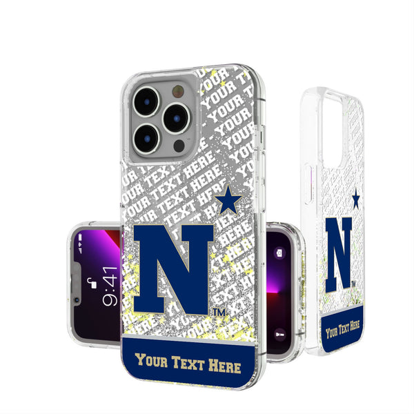 United State Naval Academy Midshipmen Personalized EndZone Plus iPhone Glitter Phone Case for Apple iPhone