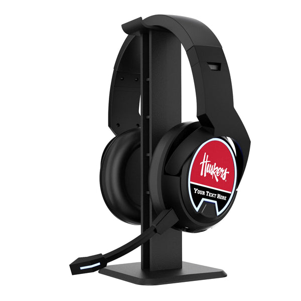 University of Nebraska Huskers Personalized Endzone Solid Gaming Headphones