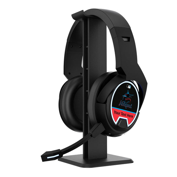 Miami Marlins Personalized Endzone Solid Gaming Headphones