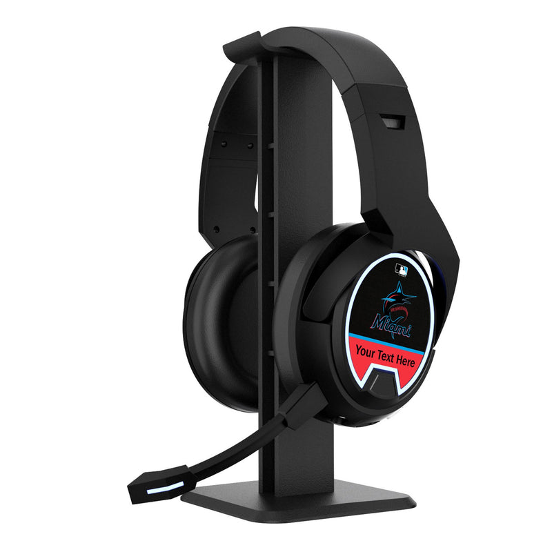 Miami Marlins Personalized Endzone Solid Gaming Headphones