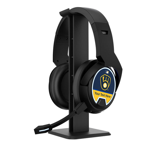 Milwaukee Brewers Personalized Endzone Solid Gaming Headphones