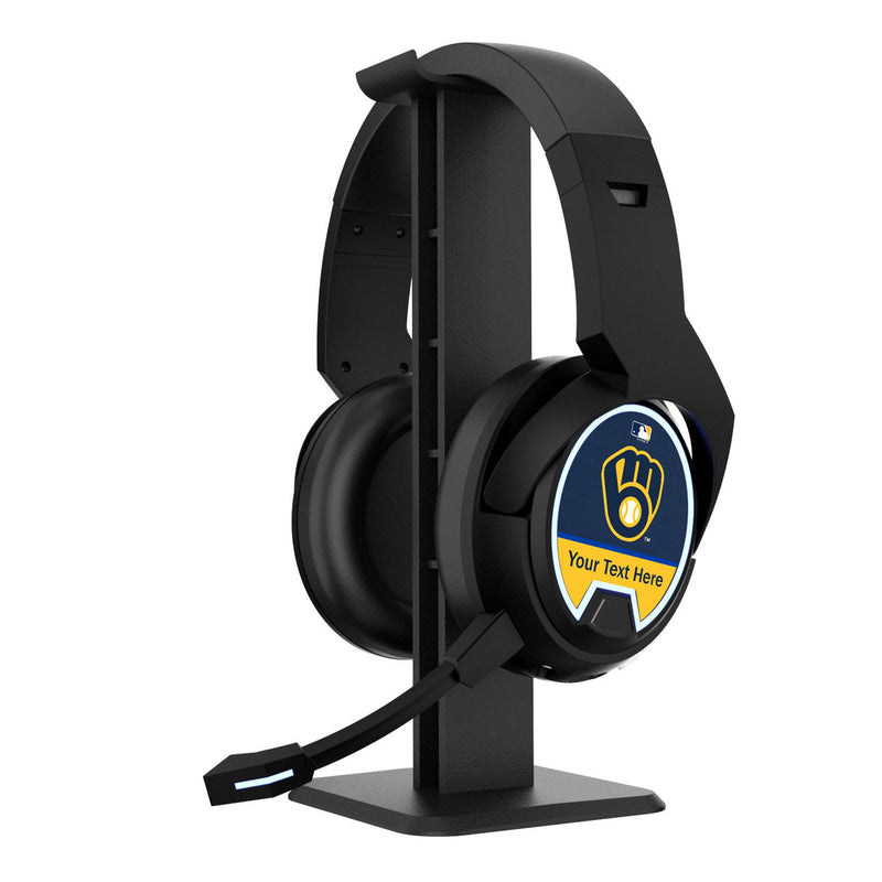 Milwaukee Brewers Personalized Endzone Solid Gaming Headphones