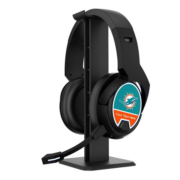 Miami Dolphins Personalized Endzone Solid Gaming Headphones