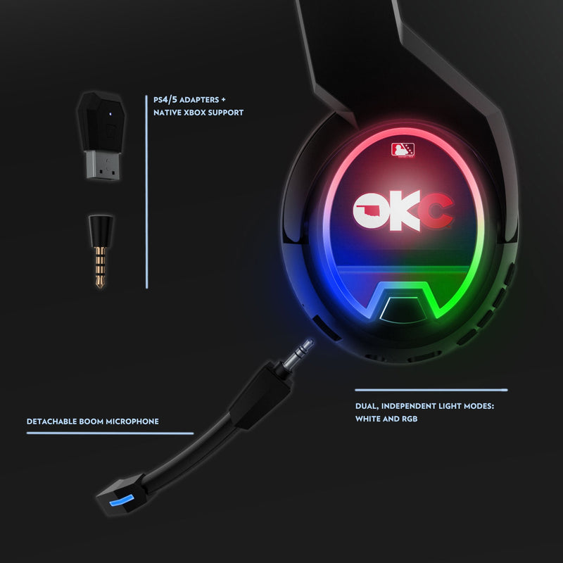 Oklahoma City Baseball Club Stripe Gaming Headphones