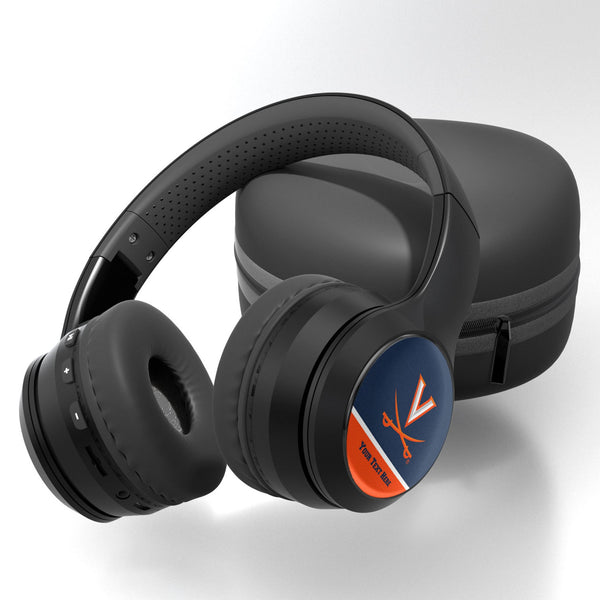 University of Virginia Cavaliers Personalized Endzone Solid Wireless Over-Ear BT Headphones With Case