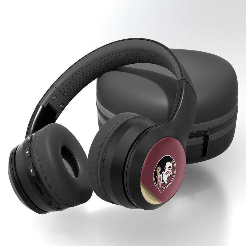 Florida State University Seminoles Stripe Wireless Over-Ear BT Headphones With Case