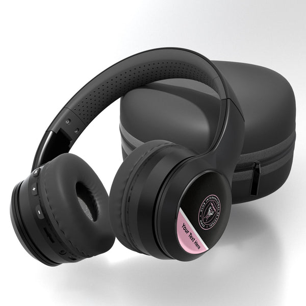 Inter Miami CF Personalized Endzone Solid Wireless Over-Ear BT Headphones With Case