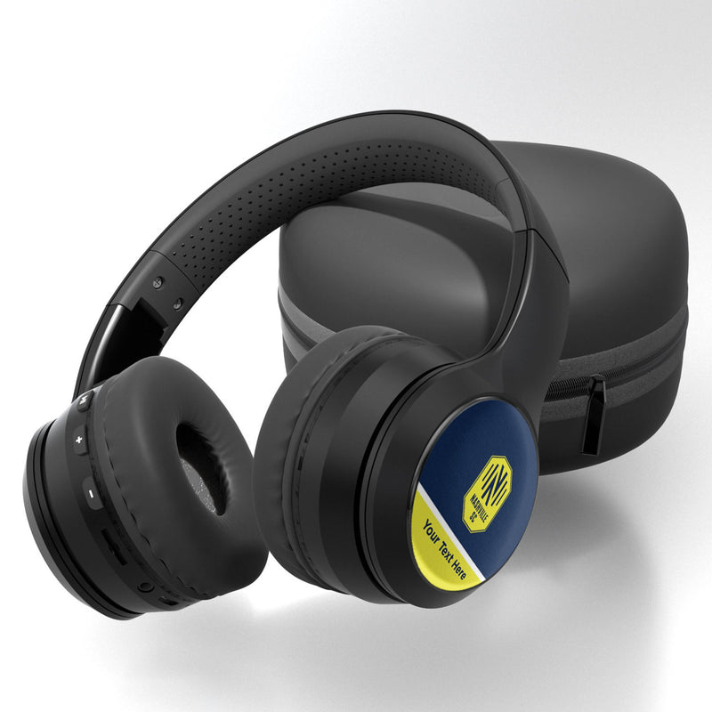 Nashville SC Personalized Endzone Solid Wireless Over-Ear BT Headphones With Case