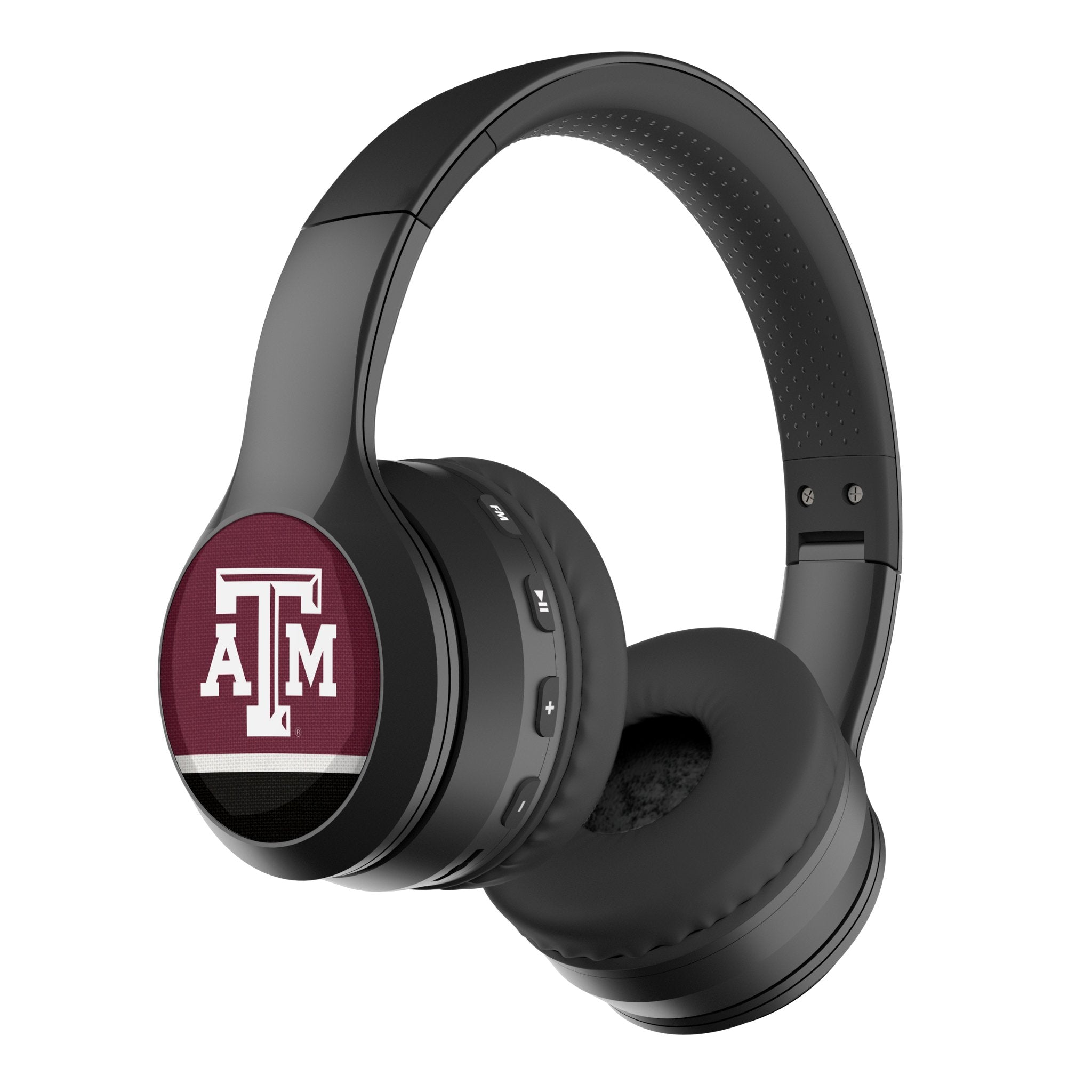 Texas A&M University Aggies Stripe Wireless Over-Ear BT Headphones With Case