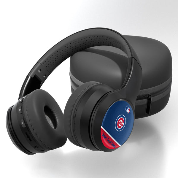 Chicago Cubs Personalized Endzone Solid Wireless Over-Ear BT Headphones With Case