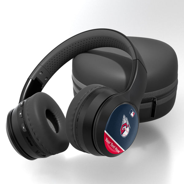 Cleveland Guardians Personalized Endzone Solid Wireless Over-Ear BT Headphones With Case