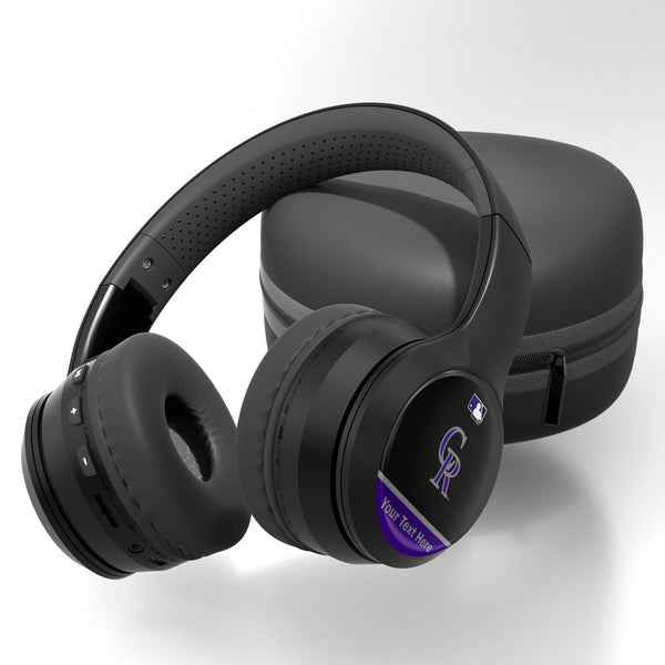 Colorado Rockies Personalized Endzone Solid Wireless Over-Ear BT Headphones With Case