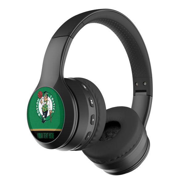 Boston Celtics Personalized Endzone Solid Wireless Over-Ear BT Headphones With Case