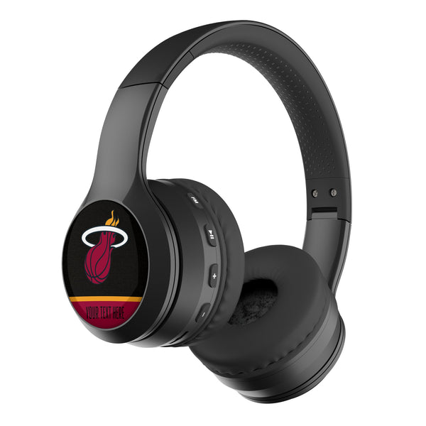 Miami Heat Personalized Endzone Solid Wireless Over-Ear BT Headphones With Case