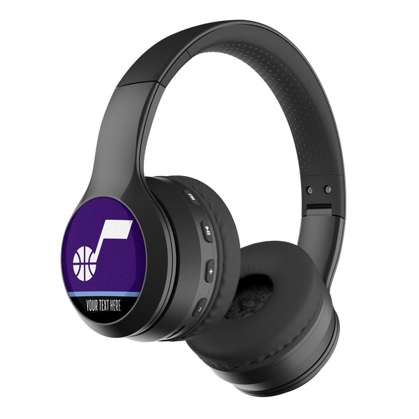 Utah Jazz Personalized Endzone Solid Wireless Over-Ear BT Headphones With Case