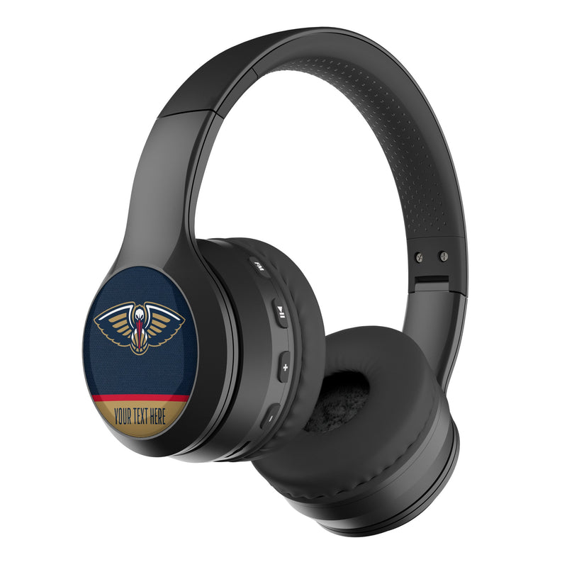 New Orleans Pelicans Personalized Endzone Solid Wireless Over-Ear BT Headphones With Case