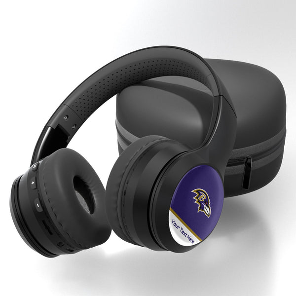 Baltimore Ravens Personalized Endzone Solid Wireless Over-Ear BT Headphones With Case