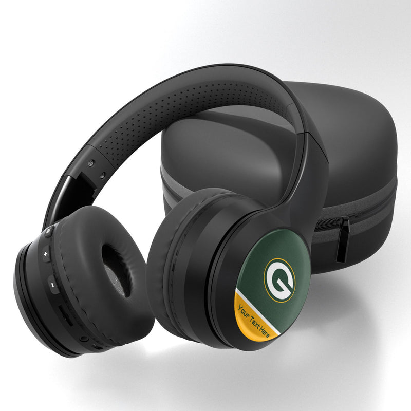 Green Bay Packers Personalized Endzone Solid Wireless Over-Ear BT Headphones With Case