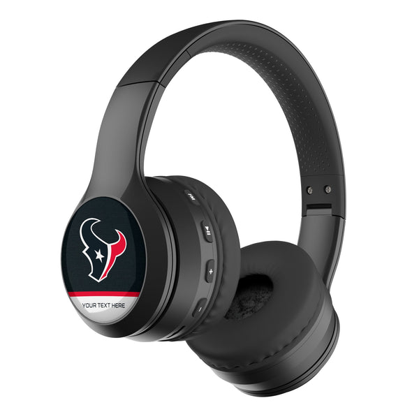 Houston Texans Personalized Endzone Solid Wireless Over-Ear BT Headphones With Case