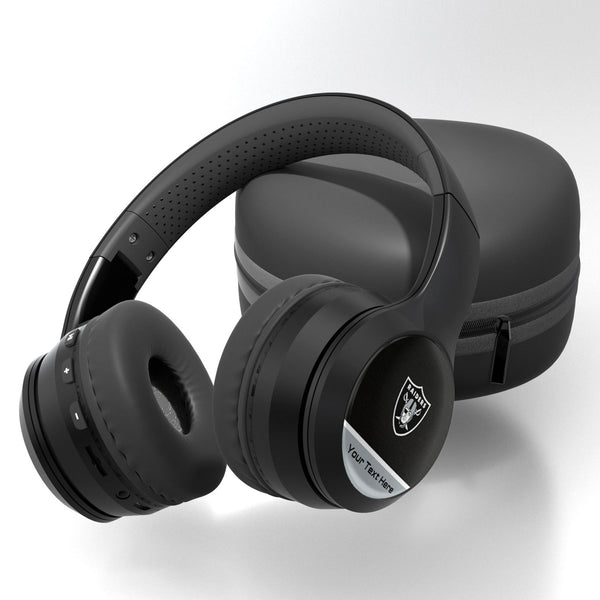 Las Vegas Raiders Personalized Endzone Solid Wireless Over-Ear BT Headphones With Case