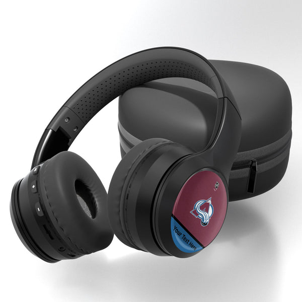 Colorado Avalanche Personalized Endzone Solid Wireless Over-Ear BT Headphones With Case