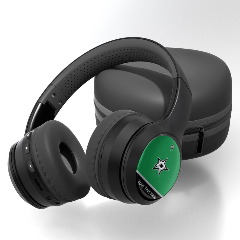 Dallas Stars Personalized Endzone Solid Wireless Over-Ear BT Headphones With Case