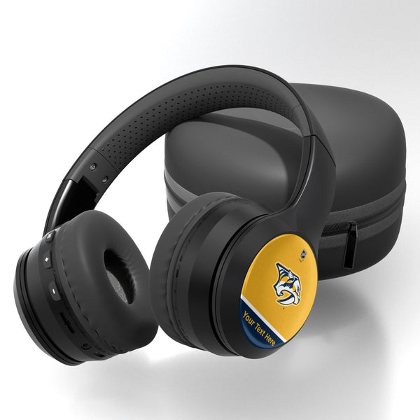 Nashville Predators Personalized Endzone Solid Wireless Over-Ear BT Headphones With Case