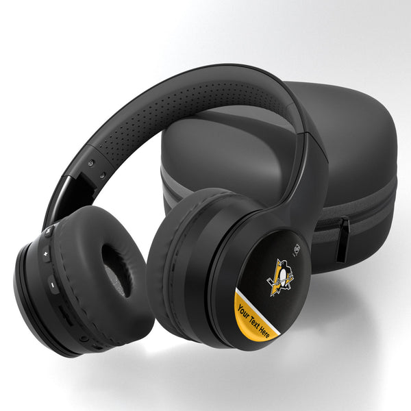 Pittsburgh Penguins Personalized Endzone Solid Wireless Over-Ear BT Headphones With Case