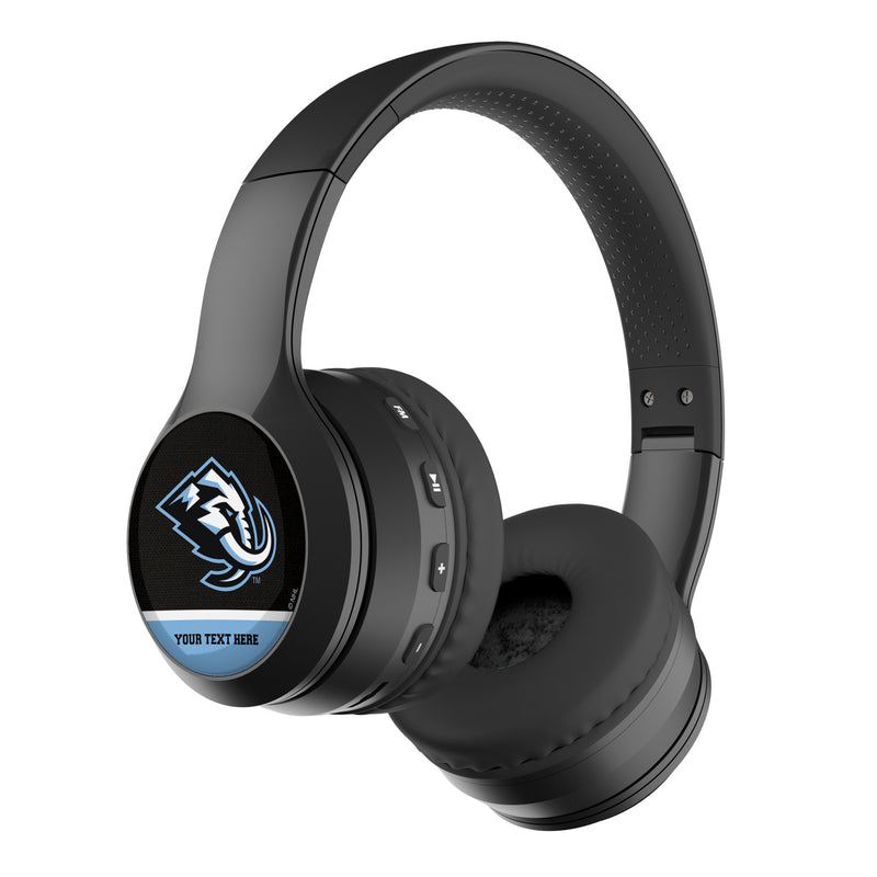 Utah Mammoth Personalized Endzone Solid Wireless Over-Ear BT Headphones With Case
