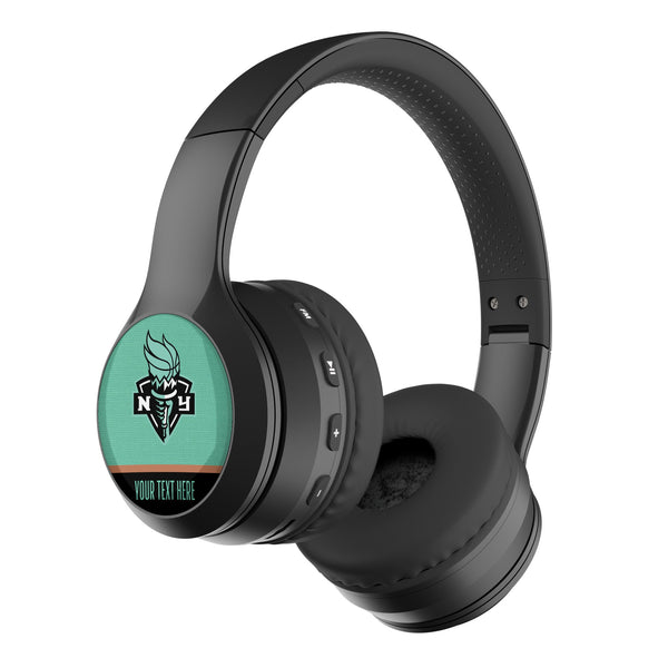 New York Liberty Personalized Endzone Solid Wireless Over-Ear BT Headphones With Case