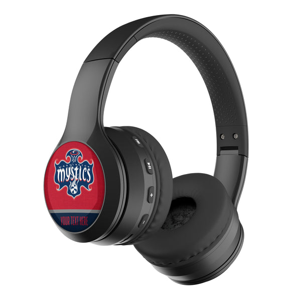 Washington Mystics Personalized Endzone Solid Wireless Over-Ear BT Headphones With Case