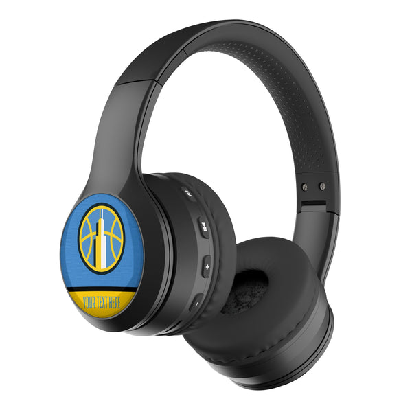 Chicago Sky Personalized Endzone Solid Wireless Over-Ear BT Headphones With Case