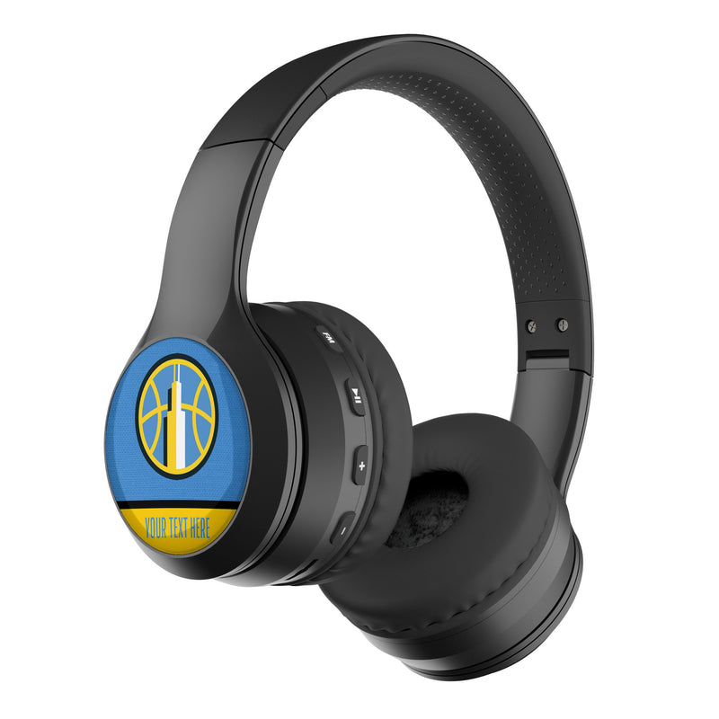Chicago Sky Personalized Endzone Solid Wireless Over-Ear BT Headphones With Case