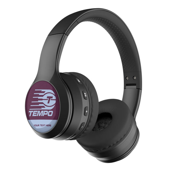 Toronto Tempo Personalized Endzone Solid Wireless Over-Ear BT Headphones With Case