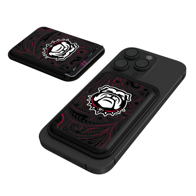University of Georgia Bulldogs Uga Paisley Black Magnetic Credit Card Wallet
