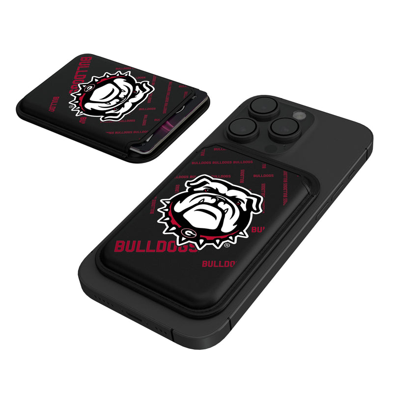University of Georgia Bulldogs Uga Quadtile Black Magnetic Credit Card Wallet