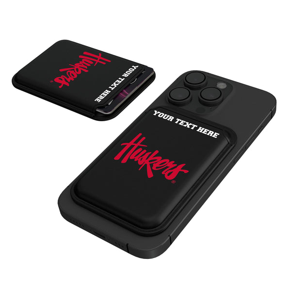 University of Nebraska Huskers Personalized Insignia Black Magnetic Credit Card Wallet