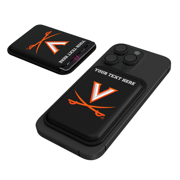University of Virginia Cavaliers Personalized Insignia Black Magnetic Credit Card Wallet