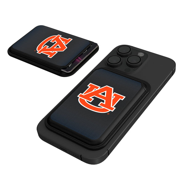 University of Auburn Tigers Linen Black Magnetic Credit Card Wallet