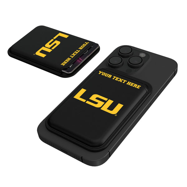 Louisiana State University Tigers Personalized Insignia Black Magnetic Credit Card Wallet