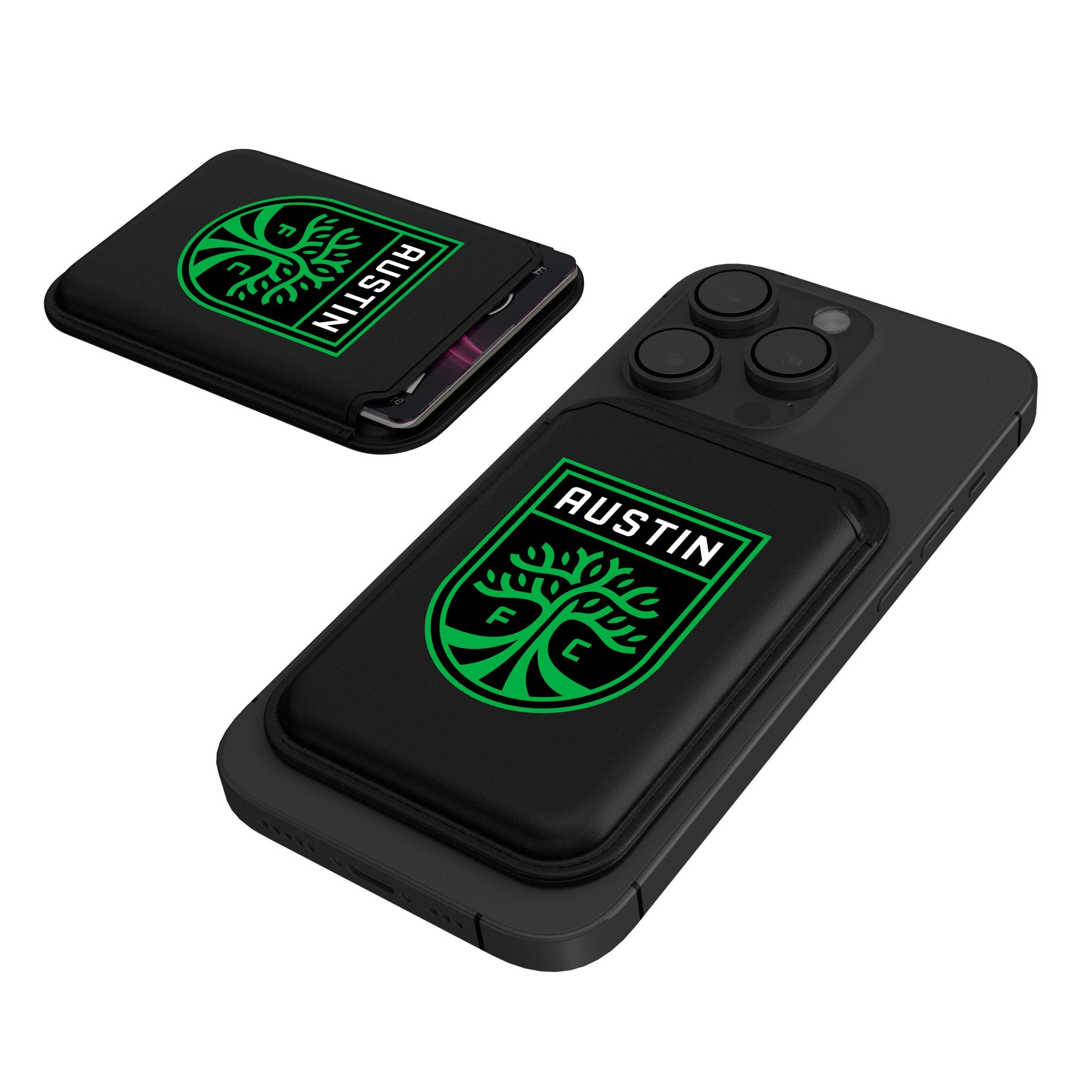 Austin FC Insignia Black Magnetic Credit Card Wallet