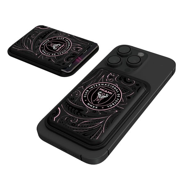 Inter Miami CF  Paisley Black Magnetic Credit Card Wallet