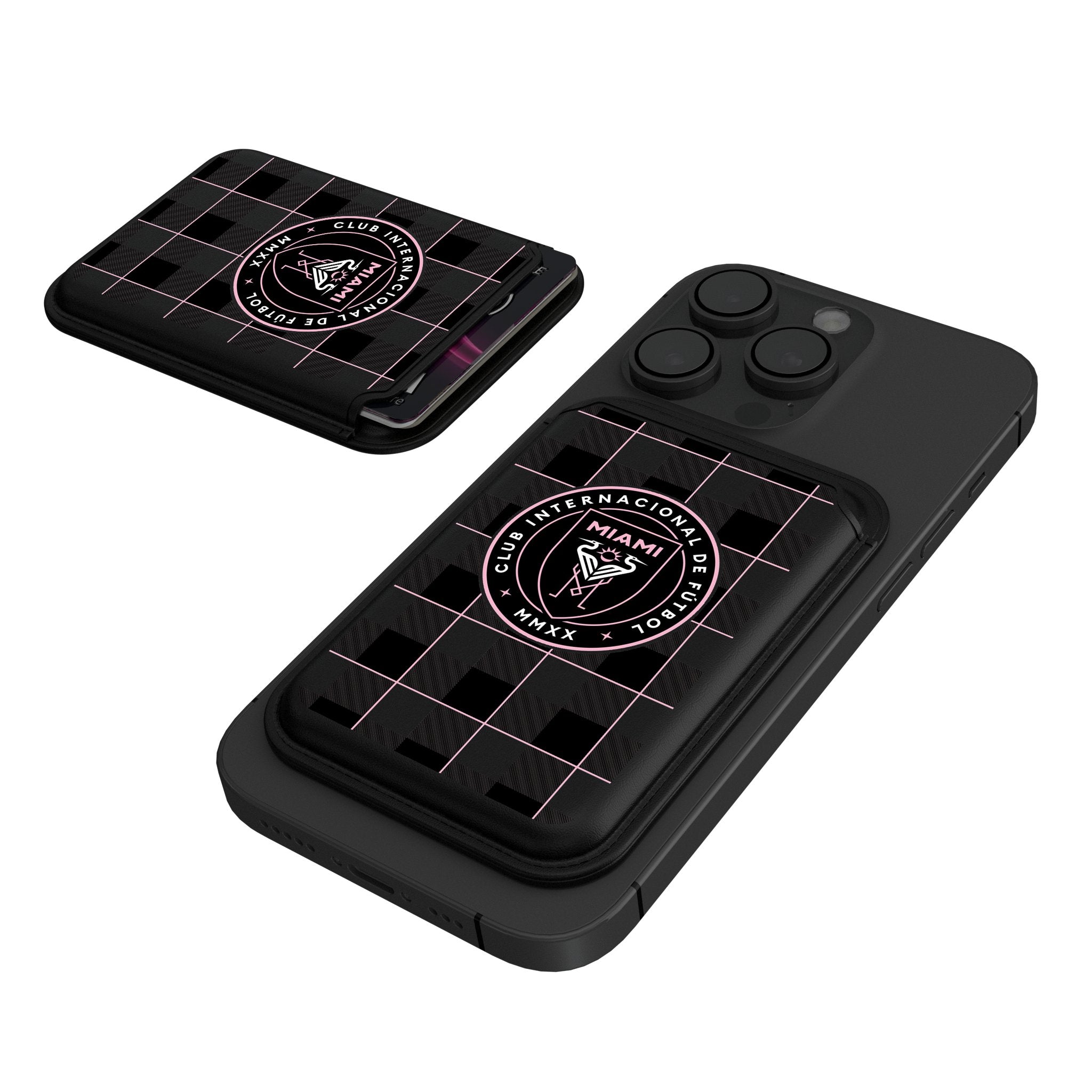 Inter Miami CF Plaid Black Magnetic Credit Card Wallet