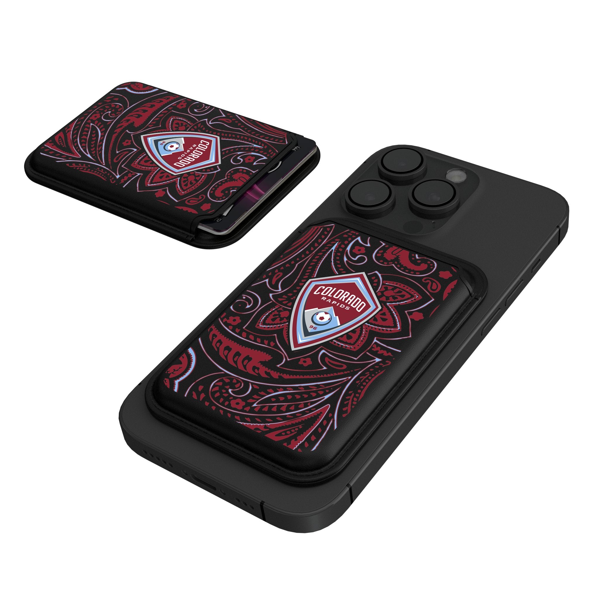 Colorado Rapids Paisley Black Magnetic Credit Card Wallet