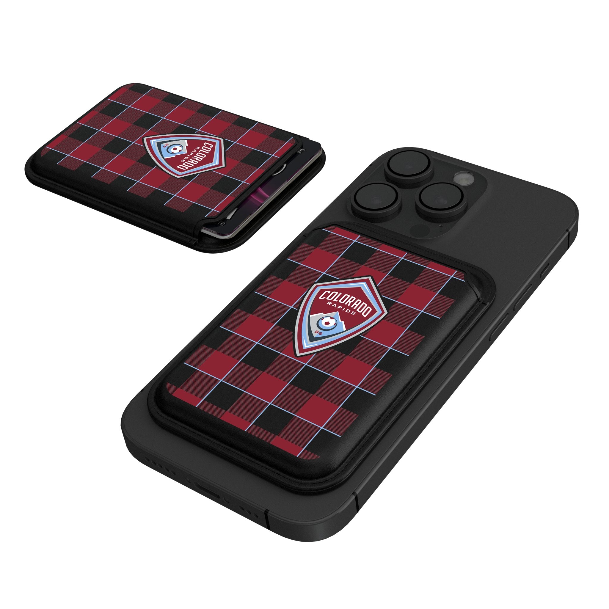 Colorado Rapids Plaid Black Magnetic Credit Card Wallet