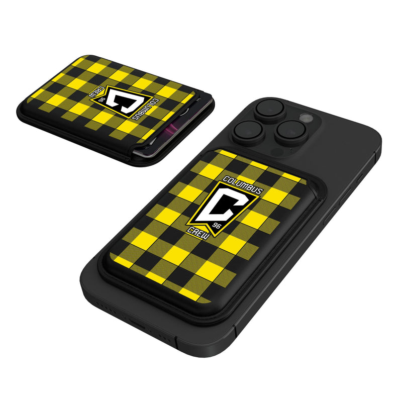 Columbus Crew  Plaid Black Magnetic Credit Card Wallet