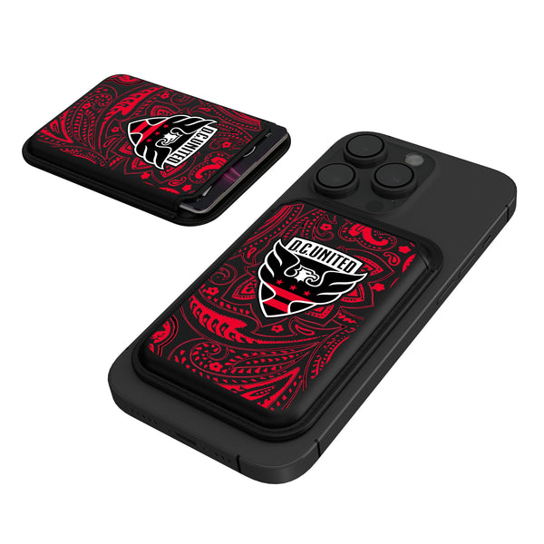 DC United  Paisley Black Magnetic Credit Card Wallet